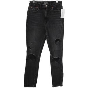 Abercrombie & Fitch Simone High Rise Slim Black Denim Distressed Jeans Size 25 0